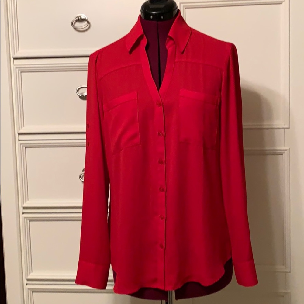 Express Portofino blouse, Red, size Med
